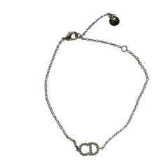Christian Dior Clair D Lune Rhinestone Chain Bracelet in Silver Metal, Women's, Luxs, Pre-owned Brands — Like New