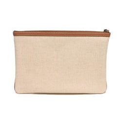 Gucci GUCCI Clutch Bag Logo Print Pouch Canvas Brown GG Supreme Cotton Linen Natural 777165 FACUL 8451 Men's — New - Store Return
