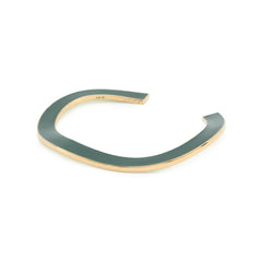 Bottega Veneta Curved Cuff Bracelet, Ag925 Enamel, Size L, 741013 — Like New