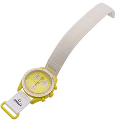 Like new Omega x Swatch Mission to the Sun Speedmaster SO33J100 Quartz Watch with Nylon and Bio-Ceramic Finish, Yellow, 0030OMEGA S033J100, Men's — Like New
