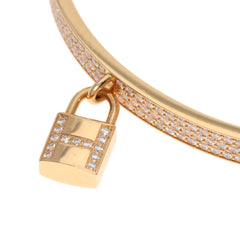 Hermes Hermès Kelly Crochet Pavé Diamond Bracelet in 18K Pink Gold for Women — Like New