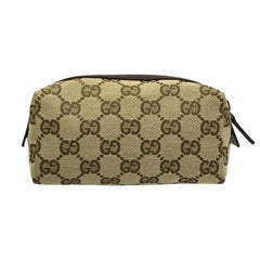 GUCCI GG Canvas Pouch Bag for Women, Brown, 29596 — Like New