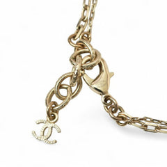 Chanel Necklace Pendant CHNAEL Coco CC I Love Heart Double Choker Gold 17 — Like New