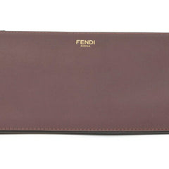 FENDI Flat Baguette Clutch Bag Medium 8N0149 Leather Bordeaux S-160070 — Like New