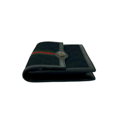 GUCCI Vintage GG Logo Hardware Sherry Line Canvas Leather Pouch Black 79409 — Like New