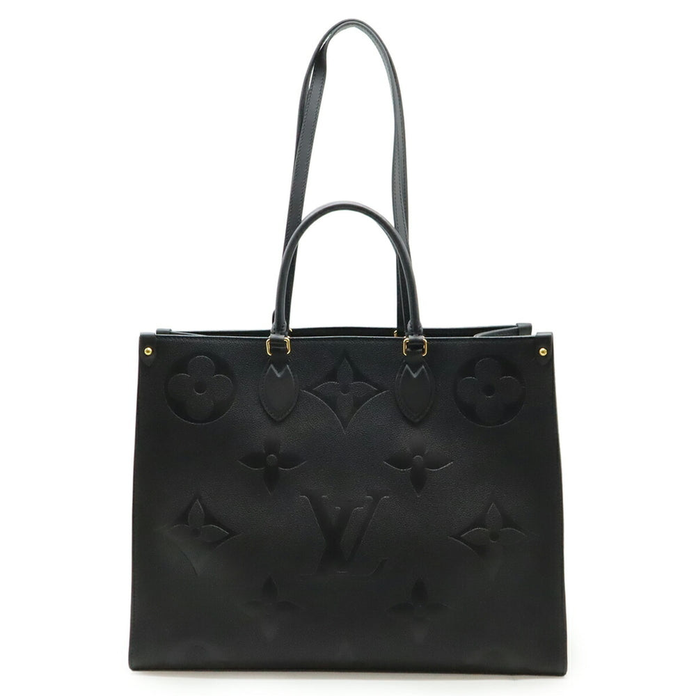 LOUIS VUITTON Monogram Empreinte On the Go GM Tote Bag, Large Shoulder Noir Black, M44925 — Like New