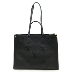 LOUIS VUITTON Monogram Empreinte On the Go GM Tote Bag, Large Shoulder Noir Black, M44925 — Like New