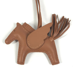 HERMES Rodeo Pegasus PM Bag Charm/Keychain Charm by Anjo Miro, Men's/Women's, Saw Gold/Brown, Like New — Like New