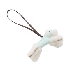 Hermes Buddy Charm Vert Peppermint Chocolate Accessory Sheepskin Leather Agneau Milo Women's Green Brown White — New - Store Return