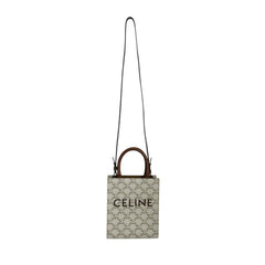 Celine Mini Partial Cabas Triomphe Handbag in White — Like New