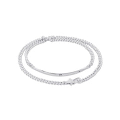Hermes Boucles Sellier Inflexible Necklace, SV925 Silver, Size PM 42 — Like New