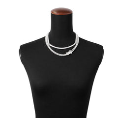 Hermes Boucles Sellier Inflexible Necklace, SV925 Silver, Size PM 42 — Like New