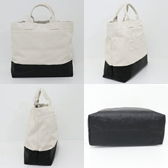 GUCCI Embossed Detail Canvas Tote Bag 782741 Natural Ivory Black — Like New