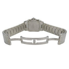 Cartier men's watch, Santos Galbee LM, date, quartz movement, stainless steel (SS), W20018D6, silver/ivory, polished — Good