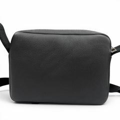 LOEWE B553A72X22 Leather Anagram Logo Military Messenger Shoulder Bag, Black, XS, Made in Portugal, Men's, with Dust Bag — Like New