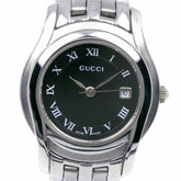 Gucci GUCCI Watch 5500L Stainless Steel Quartz Analog Display Black Dial Women's — Good