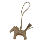 Hermes Rodeo PM Accessory Bag Charm, Agneau Milo, Etoupe, K Stamp — New - Store Return