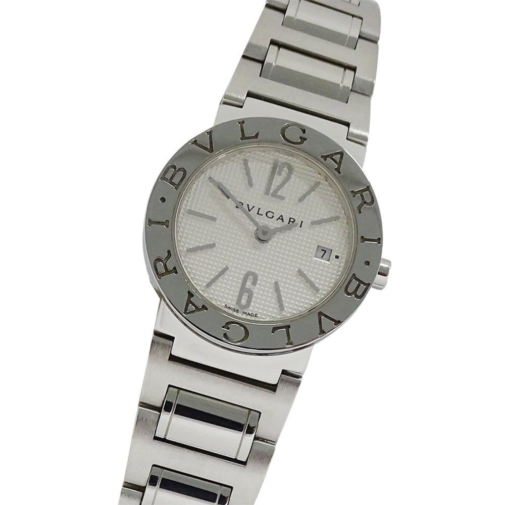 Bulgari BVLGARI Women's Watch, Brand: Date Quartz QZ Stainless Steel SS BB26SS Silver White — Good