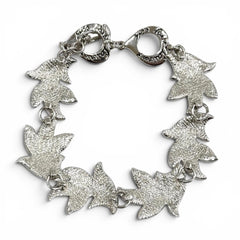YVES SAINT LAURENT Rhodium-plated Heart Toggle Bracelet, Silver, Women's Accessory — Like New