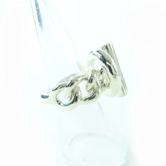 HERMES Croisette GM AG925 Ring, Silver, Size 51 (approximately equivalent to Japanese size), Weight: 14.6g, Women's — Like New