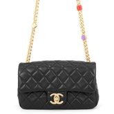 Chanel Chain Shoulder Bag, Coco Mark, Mini Matelassé, Lambskin, AS2380, CHANEL, Black, Handbag, Women's, CHANEL — Like New