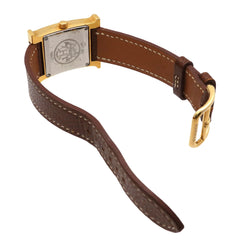 Hermes H-Watch HH1 201 Women's Watch White Brown Quartz H — Very Good