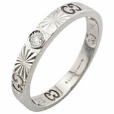 Gucci Icon Heart Ring, 18K White Gold, Diamond, Women's — Like New