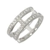 Hermes Ariane Chaine d'Ancre #48 Ring with Diamonds, 18K White Gold (750) — Like New