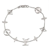 Louis Vuitton Monogram Bracelet, 19cm, 18K White Gold (750) — Like New