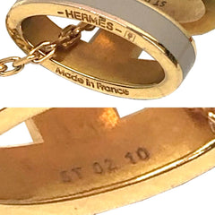 Hermes Hermès H-shaped chain necklace, Pop H, in marron glacé and pink gold. Available for men women — Like New