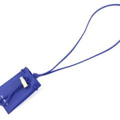 Salvatore Ferragamo neck pouch, blue leather pouch with strap, all leather, women's — Like New