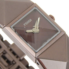 Fendi Pyramid Watch 4260L Stainless Steel Quartz Analog Brown Dial Women's — Very Good