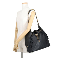 Chanel Chain Shoulder Bag CHANEL25 Medium Coco Mark Matelassé Caviar Skin AS5311 CHANEL Black Handbag Women's — Like New