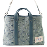 Louis Vuitton Monogram Washed Denim Weekend Tote NM M22537 2023 Men's Bag Handbag LOUIS VUITTON — Like New