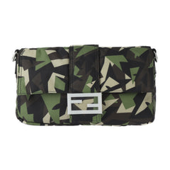 FENDI Mamma Bucket Camouflage Shoulder Bag 7V72 Nylon Leather Green Beige Black Waist Clutch 3WAY Military Pattern 2406063007036R1 — Like New