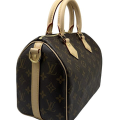 LOUIS VUITTON Louis Vuitton Monogram Speedy 25 Bandoulière M46977 RFID Boston Bag Brown with Strap Women's Men's — Like New