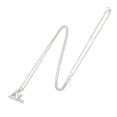 Louis Vuitton Pendant Volte 1 GM Diamond Necklace, 18K White Gold (18KWG), Diamond, Men's/Women's, Silver/Clear Tone — Like New