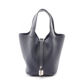 Hermes Picotin Lock PM Handbag, Leather, Taurillon Clemence Women's, Navy Blue — New - Store Return