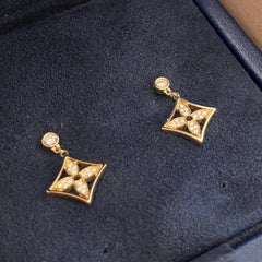 LOUIS VUITTON Louis Vuitton Monogram Idylle Blossom 750 Diamond Earrings Yellow Gold Women's — Like New