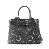 Prada Soft Grain Vite Buckle Tote Bag, Leather, Women's, Black, 1BA434 — New - Store Return