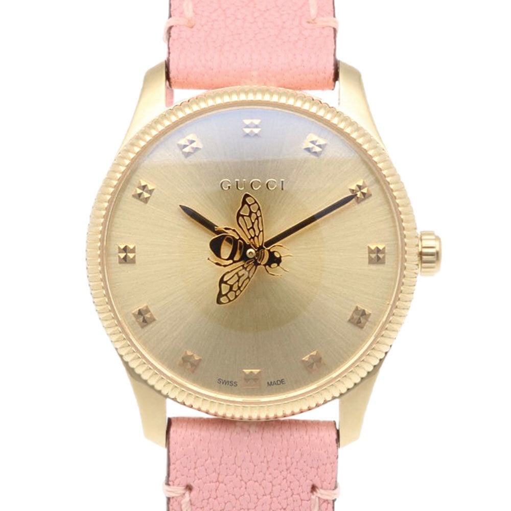 Gucci G-Timeless Watch, GP 126.5 Quartz, Ladies, Used, Bee — Very Good