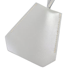 HERMES Vintage Margiela Era Clochette Leather Necklace Pendant Gray □C With Box Made in France Women's — Like New