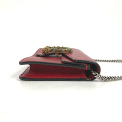 Gucci 476432 2WAY Bag Pouch Clutch Bag Chain Crossbody Shoulder Bag Red — Like New