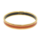 Hermes Email PM Metal Gold Orange Bangle Bracelet 0364HERMES — Like New