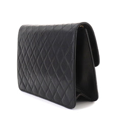 Chanel Matelasse Chain Shoulder Handbag, Lambskin, Black with Gold Hardware — Like New