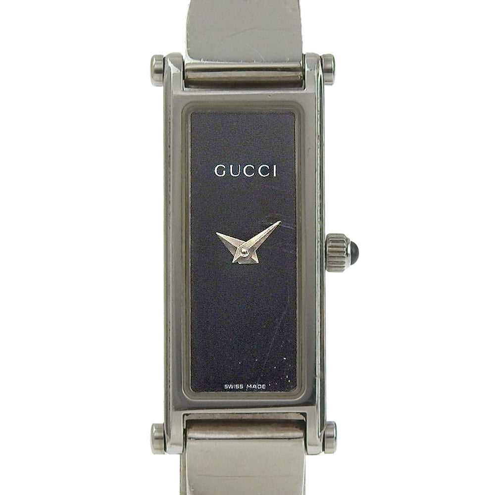 Gucci 1500L Stainless Steel Quartz Analog Watch with Black Dial for Women — Good