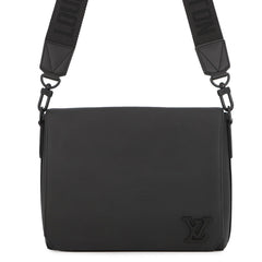 Louis Vuitton shoulder bag, grain leather, Takeoff, M57080, LOUIS VUITTON, black, handbag, men's, VUITTON — Like New