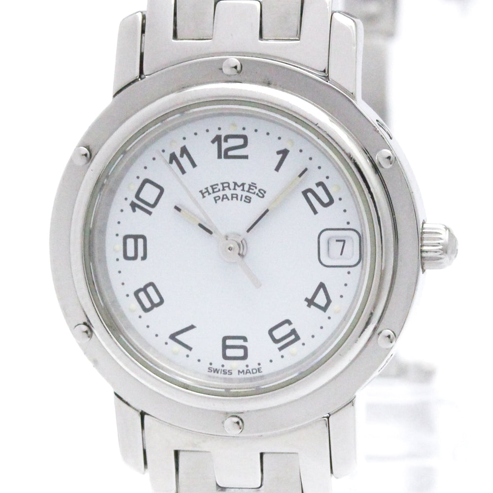 HERMES Clipper Stainless Steel Quartz Ladies Watch CL4.210 Polished — Very Good