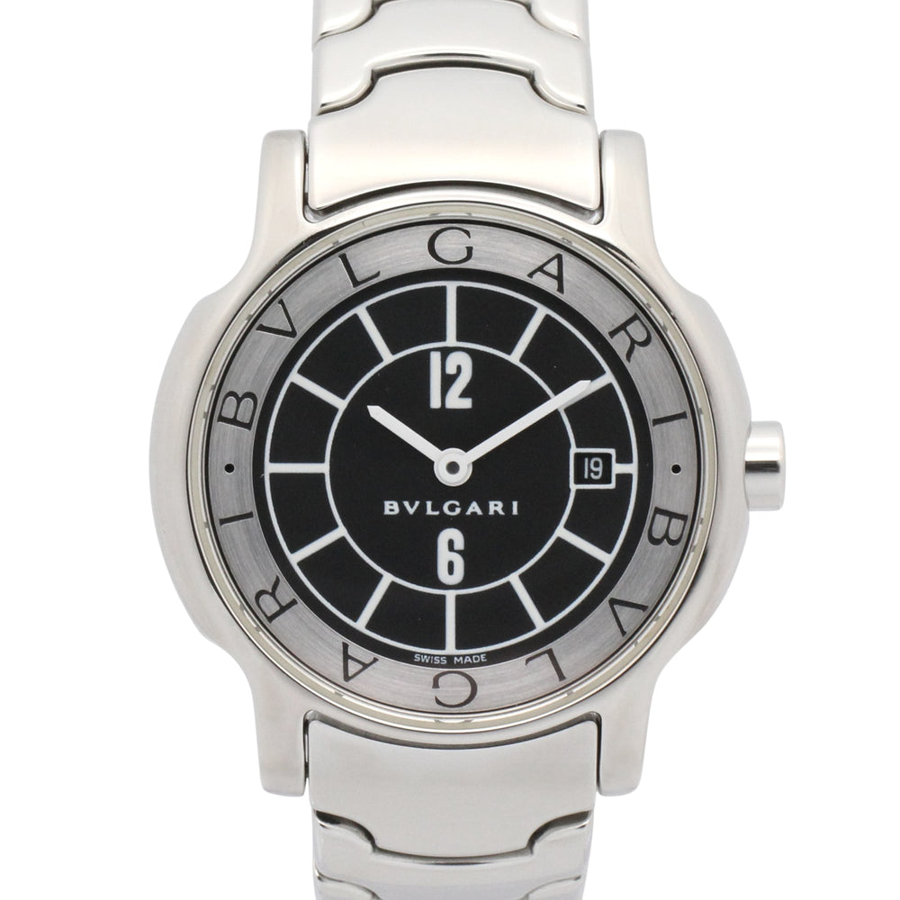 Bulgari BVLGARI Solo Tempo Watch, Stainless Steel, Women's, Black, ST29S — Very Good