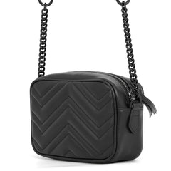 Gucci Chain Shoulder Bag Mini GG Marmont Leather 448065 GUCCI Camera Black Handbag Women's — Like New